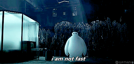 Imagen GIF de Hiro baymax huyendo animado