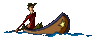 GIF animado (78322) Hombre remando una canoa