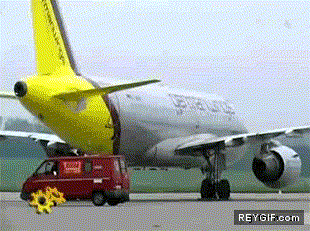 GIF animado (88014) La fuerza de los ventiladores de un avion