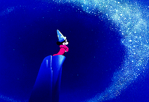 Imagen GIF de Mickey aprendiz brujo animado