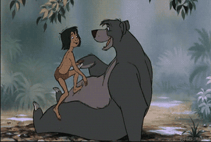 GIF animado (82865) Mowgli abrazando baloo