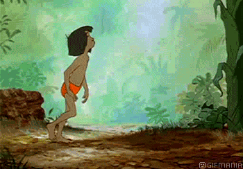 GIF animado (82895) Mowgli platanos