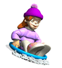 GIF animado (79605) Nina tirandose en trineo