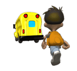 GIF animado (77494) Nino perdiendo autobus escolar