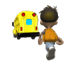 GIF animado (77494) Nino perdiendo autobus escolar