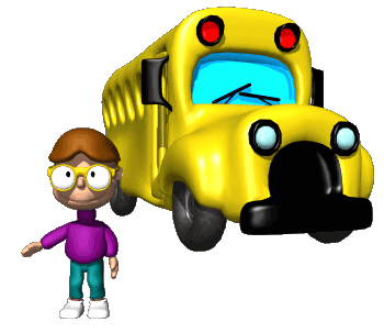 GIF animado (77496) Nino y autobus escolar