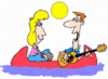 GIF animado (78326) Pareja cantando en una canoa