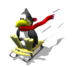 GIF animado (79609) Pinguino en un trineo