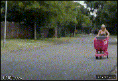 GIF animado (86596) Rubia vs carrito de la compra