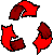 GIF animado (86456) Simbolo reciclaje rojo