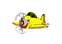 GIF animado (78184) Simpatico avion amarillo