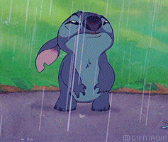 GIF animado (82962) Stitch bajo lluvia