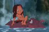 GIF animado (83696) Tarzan hipopotamo