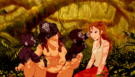 GIF animado (83708) Tarzan jane gorilas