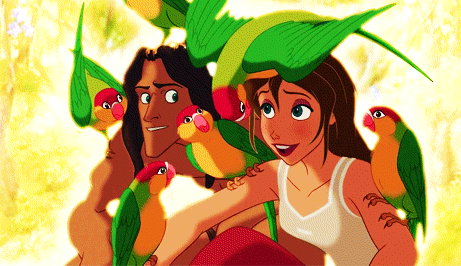 GIF animado (83709) Tarzan jane loros