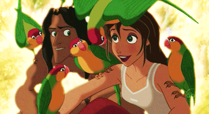 GIF animado (83710) Tarzan jane loros