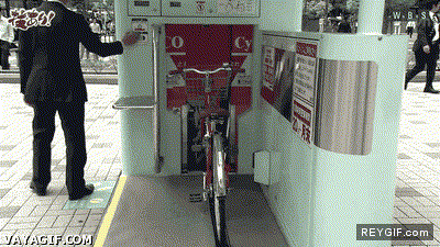 GIF animado (92848) Asi se son los parkings de bicicletas en china