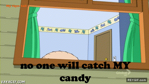 GIF animado (92451) Consejo para cuando vengan los ninos a pedir caramelos