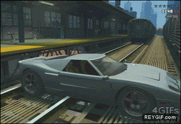 GIF animado (91482) Creias que un tren arrollandome a mi y a tu coche iban a evitar tu detencion