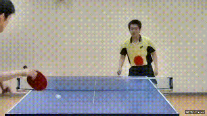GIF animado (95304) Cuando eres tan bueno al ping pong que ganas sin querer