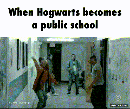 GIF animado (94455) Cuando hogwarts se convierte en una escuela publica
