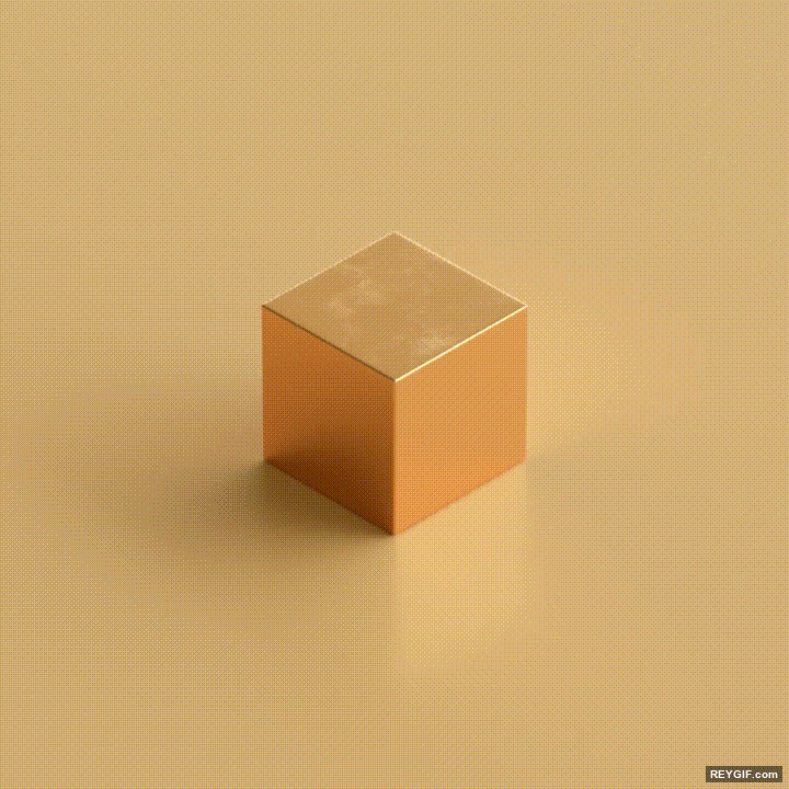 GIF animado (96136) Cubos de otro destrozando un cubo de oro cuboception