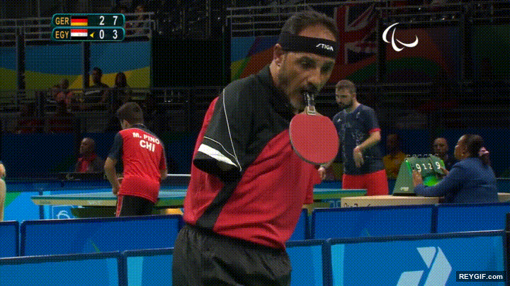 GIF animado (95829) Espectacular punto de ping pong en los juegos paralimpicos 2016