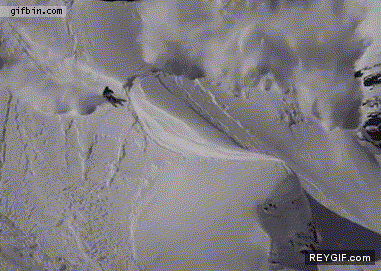 GIF animado (90883) Esquiar en una avalancha like a boss
