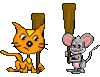GIF animado (111056) Gato y raton