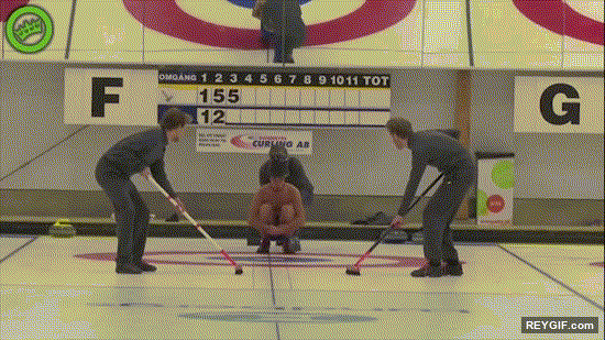 GIF animado (95858) Lanzamiento de curling casi perfecto