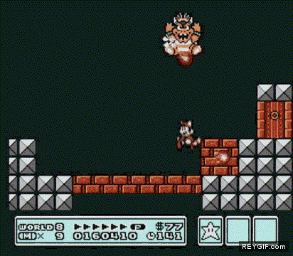 GIF animado (91917) Llegar al final matar a bowser y