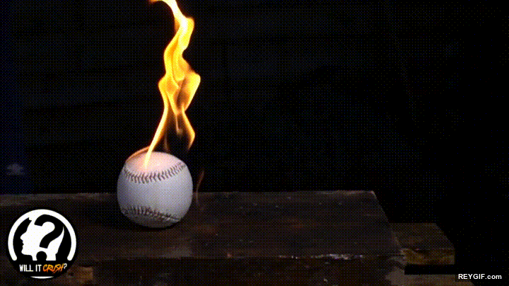 GIF animado (95844) Pelota de beisbol en llamas golpeada a 1000fps