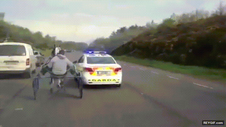 GIF animado (95586) Policia evitando la carrera mas epica de todas