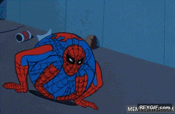 GIF animado (94352) Spiderman sabe como lidiar con los agentes de la ley