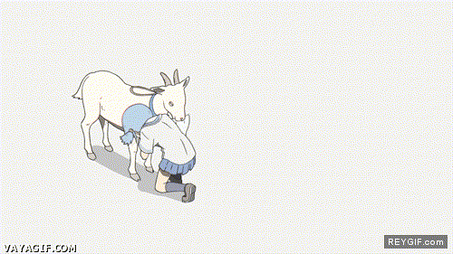 GIF animado (90667) Tipico una cabra te quiere robar los deberes y has de atacar