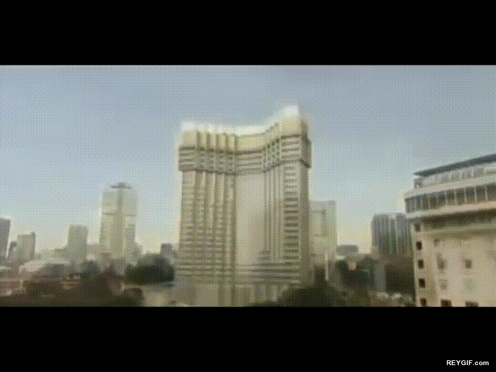 GIF animado (94485) Una revolucionaria y nueva forma de demoler edificios